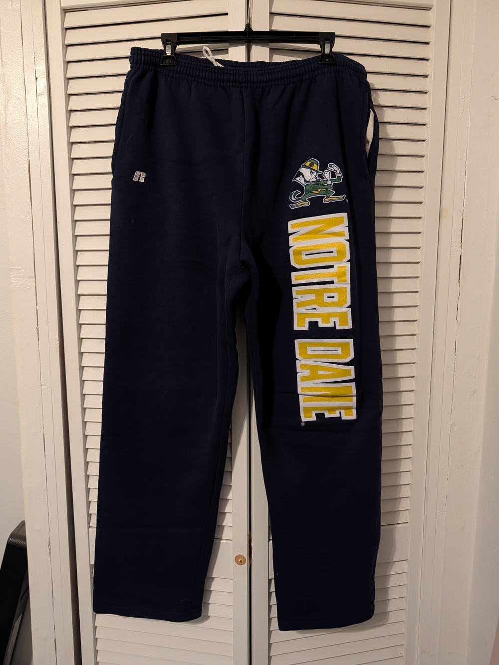 Russell Athletic Navy Sweatpants with Notre Dame Graphics
